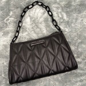 Black Quilted Chain Shoulder Bag